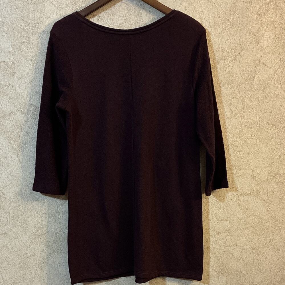 Valerie Stevens Purple Knit Mini Tunic Sweater Dress Studs Zipper Faux Pockets S - Picture 6 of 8